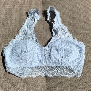 AERIE BLUE LACEY BRA WITH REMOVABLE CUPS, SIZE LARGE